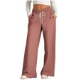 thumbnail image 1 of Pants for Women, Womens Fashionable Striped Printed Drawstring Wide Leg Pants, 1 of 4