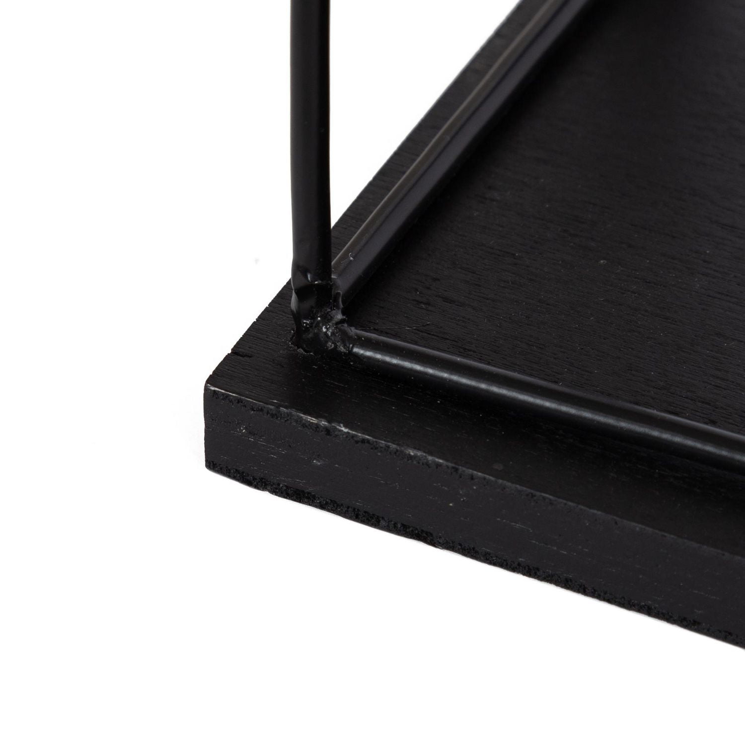 Hometrends 23in Benbrook Wood and Metal Floating Wall Shelf Black