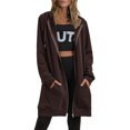 thumbnail image 2 of Innerwin Chandails en Molleton à Capuche Zippés pour Femmes Sweat à Capuche Automne Couleur Unie Chaud Marron Foncé L, 2 of 4