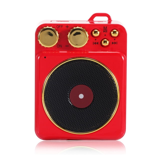 Haut-parleur Bluetooth Rétro Portable Lecteur d'Enregistrements Atomique Haut-Parleur Stéréo Prise en Charge Carte TF, Facile à Installer