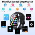 thumbnail image 3 of Montre Intelligente Compatible Android et iPhone, 1,96 Pouce, pour Hommes et Femmes, Plus de 110 Modes Sportifs, Suivi d'Activité, Répond aux Appels et aux Messages, Étanchéité IP68, Idéale comme Cadeau (Noire)., 3 of 7