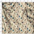 thumbnail image 4 of Soimoi White Velvet Fabric Flower & Butterfly Decor Fabric Printed BTY 58 Inch Wide, 4 of 5