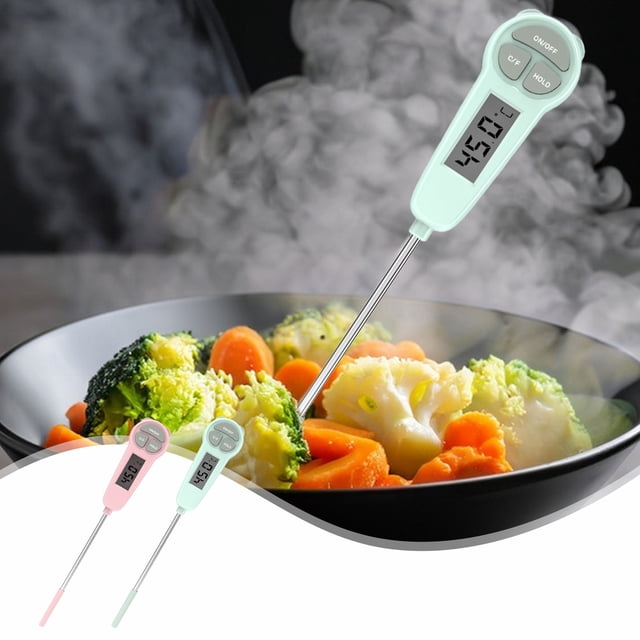 Digital Food Thermometer under $5! CQCYD Digital Food Thermometer, Instant Read Cooking Thermometer with Stainless Steel Probe, Milk and Meat Thermometer for Kitchen and BBQ