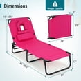 thumbnail image 3 of Gymax Chaise Longue à 5 Positions Réglable pour Plage avec Cavité pour le Visage et Oreillers, 3 of 10