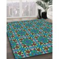 thumbnail image 3 of Ahgly Company Machine Washable Indoor Round Transitional Mint Green Area Rugs, 7' Round, 3 of 7