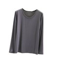 thumbnail image 1 of MeetoTime T-Shirts à Col Rond à Manches Longues pour Femmes Camisoles Confortables T-Shirts Doux de Couleur Unie sous-Vêtements, 1 of 6