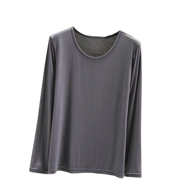 MeetoTime T-Shirts à Col Rond à Manches Longues pour Femmes Camisoles Confortables T-Shirts Doux de Couleur Unie sous-Vêtements