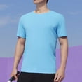 thumbnail image 2 of Dagugfen Hauts pour Hommes Été Manches Courtes Col Rond Léger Décontracté T-Shirts Basiques Couleur Unie, 2 of 6