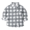 thumbnail image 1 of vdgthytj Toddler Boys Girls Plaid Button down Shirts Kids Collared Long Sleeve Uniform Dress Shirt Tops Spring Fall Clothes, 1 of 7