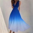 thumbnail image 2 of Yuyuzo Robes de Plage pour Femmes 2025 Décolleté en V Profond Sans Manches Robes Longues de Fête Fluides Boho Vacances Robe Maxi, 2 of 5