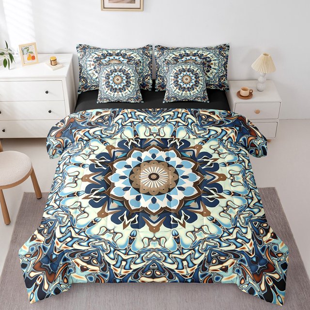 YST Ensemble de Douillette Mandala, 7 Pcs, Bohème Persan, Format Double