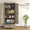 thumbnail image 4 of HOMCOM 69" Tall Kitchen Storage Cabinet with Adjustable Shelves, Grey, 4 of 10