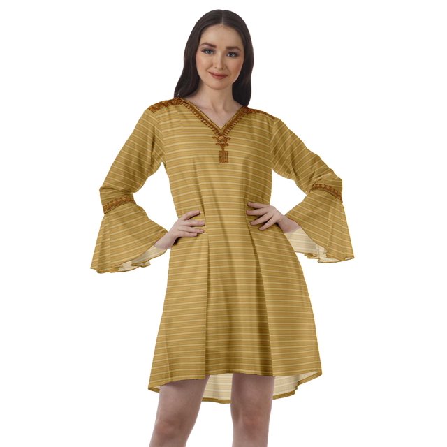 Moomaya Robes de Plage Imprimées Femmes Robe Aguichant Robes Mini Brodées pour Femmes