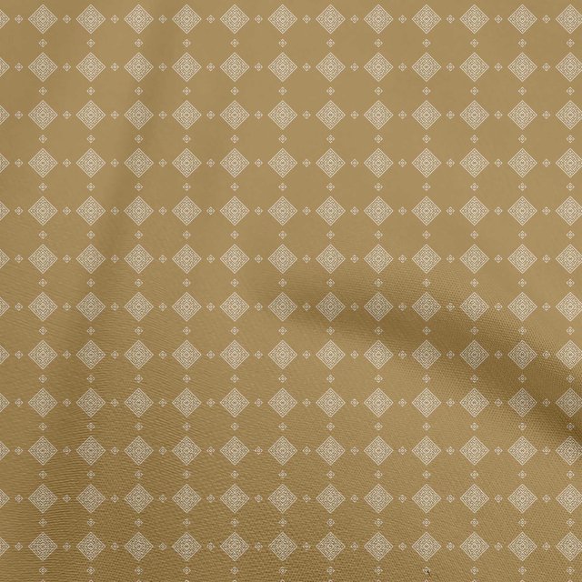 oneOone Georgette Viscose Dark Mustard Fabric Geometric Craft Projects Decor Fabric Printed By The Yard 42 Inch Wide