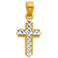 thumbnail image 1 of Precious Stars Jewelry 14k Two-tone Gold Fancy Cross Religious Pendant, 1 of 1