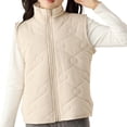 thumbnail image 1 of ZACPNCV Girls Lightweight Water- Packable Puffer Vest Beige 4-5 Years, 1 of 6