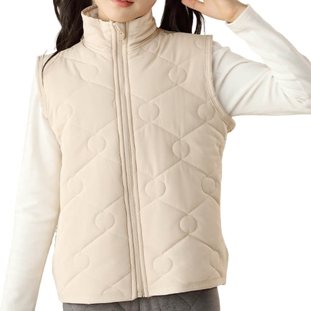 ZACPNCV Girls Lightweight Water- Packable Puffer Vest Beige 4-5 Years