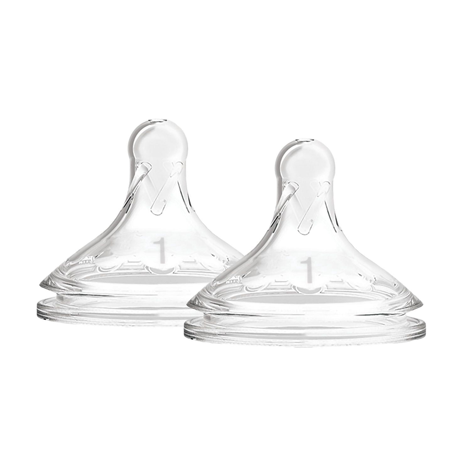 Dr. Brown's Natural Flow Level 1 Wide-Neck Baby Bottle Silicone Nipple, Slow Flow, 0m+, 100% Silicone Bottle Nipple , 2-Pack