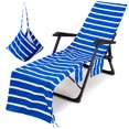 thumbnail image 3 of Jusqu'à 65 % de Rabais SMihono Housse de Chaise à Rayures Serviette de Plage Imprimée Serviette de Chaise Longue en Polyester et Coton, 3 of 3