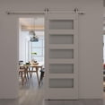 thumbnail image 1 of Wood & Hart 33" 5-Lite Frosted Pine Barn Door, 1 of 5