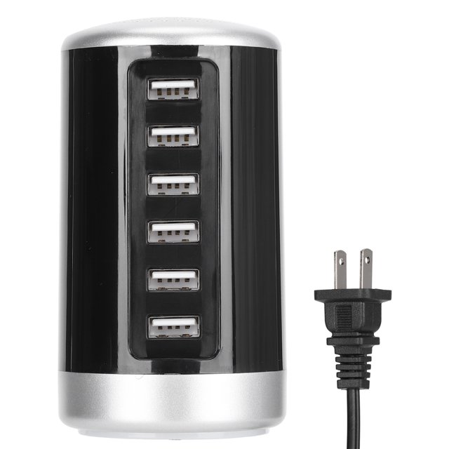 Cergrey Chargeur de Bureau à 6 PORTS USB, STATION de Charge Rapide, Adaptateur Secteur