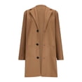 thumbnail image 5 of WRKEKC Coats for Women Long Sleeve Solid Color Button Multi Pocket Wool Blend Long Jacket Top for Daily Appeal and Functional Design, 5 of 5
