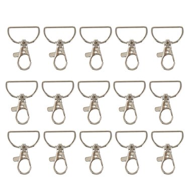 24pcs Lobster Clasp Swivel Snap Hooks D Ring Keychain Hook Lanyard Clips