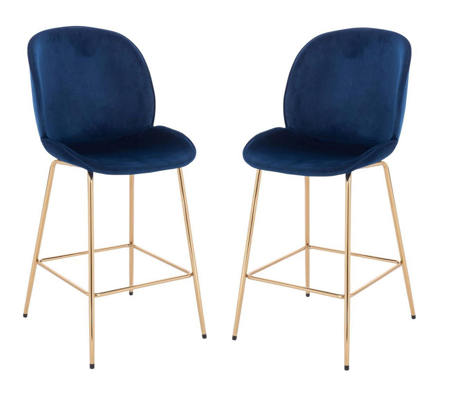 Lot de 2 tabourets Lotus bleus pour salle à manger
