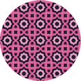 thumbnail image 1 of Ahgly Company Tapis d'Intérieur Ronds Transitionnels Lavables à la Machine, Rose Foncé Vif, 6 Pieds Rond, 1 of 7