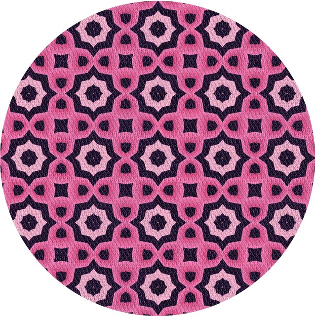 Ahgly Company Tapis d'Intérieur Ronds Transitionnels Lavables à la Machine, Rose Foncé Vif, 6 Pieds Rond