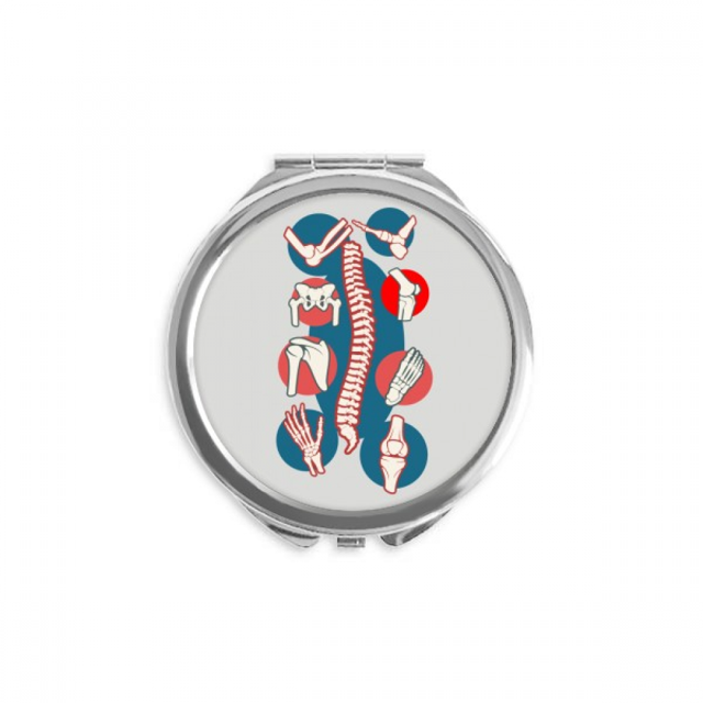 Vertebral Body Joint Illustration Hand Compact Mirror Round Portable Pocket Glass