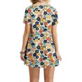 thumbnail image 3 of Ovzne Robes d'Été pour Femmes Robe Mode Robes pour Femmes Été Décontractée Col Rond Manches Courtes Robe Imprimée Grande Taille Robe Maxi Manches Courtes Imprimée Liquidation, 3 of 5