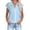 Light Blue, variant on Lolmot Button Down Shirts For Women,Fashion Women New Style Cotton Linen Solid Color Shirts V Neck Short Sleeve Blouses Summer Casual Ladies Tops
