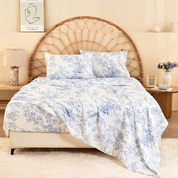 Hitime Ensemble de Draps 3 Pcs à Poches Profondes pour Lit Simple s'Adapte à 14 Pouces, Microfibre Respirante Ultra Douce Ensemble de Draps Format Simple, Style Hôtel de Luxe Déco Maison Ensemble de Draps pour Lit Simple, Cadeau pour Femmes, Hommes