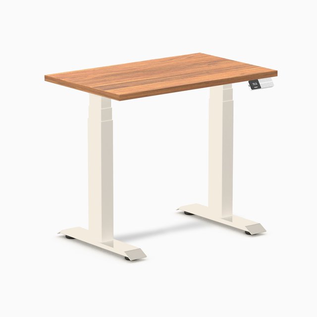 Desky Bureau Assis-Debout Mini Double - Chêne Prime / 32 x 20 Pouces / Blé