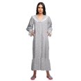 thumbnail image 3 of Moomaya Chemise de Nuit Maxi Boutonnée à Manches Longues Imprimée en Coton pour Femmes, 3 of 5