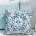 thumbnail image 5 of Light Blue Boho Throw Pillow Covers Set of 2 Monaco Rug Carpet Double Sided Pattern Cotton Soft Pillow Case Cushion Cover Pillowcase for Garden Couch Sofa Bed Decorative 18x18 inch, 5 of 5