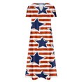 thumbnail image 4 of Robe d'Été pour Femmes 2024 Mode Grande Taille Ample Décontractée Col en V Jour de l'Indépendance Imprimée Manches Courtes Robes 50 % de Réduction Liquidation!, 4 of 5