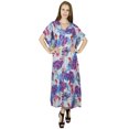 thumbnail image 1 of Bimba Robe Maxi Kaftan Longue pour Femmes en Rayonne, Dos Smocké, Caftan, Robe de Plage, Couvre-Maillot, 1 of 8