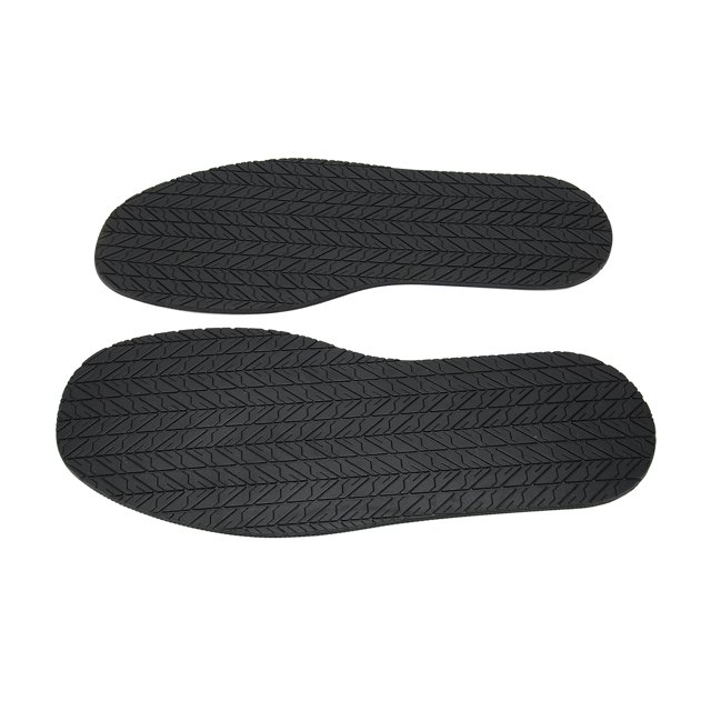 Shoe Rubber Sole, 1 Pair Full Soles measuring 12.7 inches long and 4.9 inches wide, made of durable black rubber with a textured anti-slip surface. Ideal for shoe repair, replacement, and DIY shoe care, these soles feature noise reduction and can be easily cut to fit various sizes.