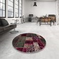 thumbnail image 3 of Ahgly Company Tapis d'Intérieur Carrés Abstraits Rouge Écarlate Foncé Patchwork, 3 Pieds Carré, 3 of 6