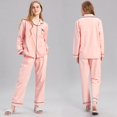 thumbnail image 4 of Women‘s Large Size Long-sleeved Pajamas Soft Cotton Solid Color Home Service Two-piece Set L-4XL, 4 of 6