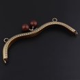 thumbnail image 3 of Sac à Main Vintage Perles de Couture Fermoir 19 cm, Brun, 3 of 8