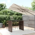 thumbnail image 1 of vidaXL Bar Table with Glass Top Brown 145x80x110 cm Poly Rattan, 1 of 4