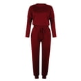 thumbnail image 5 of Yuyuzo Womens Casual Solid Color Set Sweatsuit Pullover Jogger Pants Two Piece Outfit Tracksuits, 5 of 5