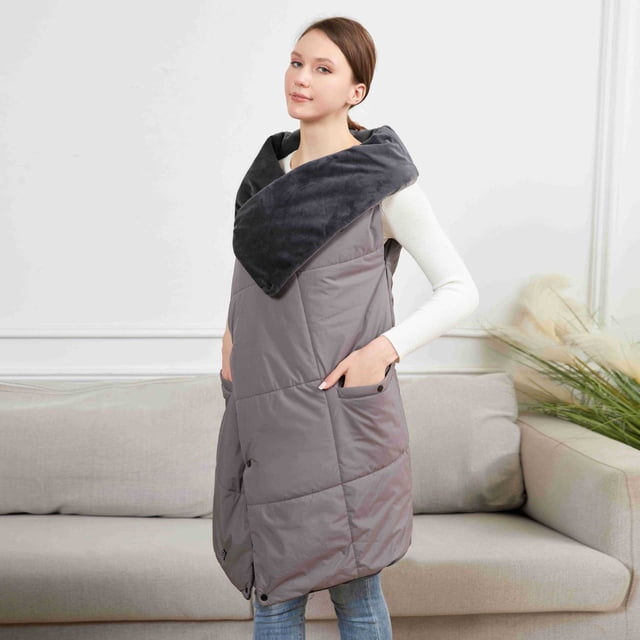 RKSTN The Pendant Winter Heating Blanket, Smart Heating Vest, Shawl, USB Electric Heating, Multi-Function Wearable Electric Blanket, Gray Household Supplies