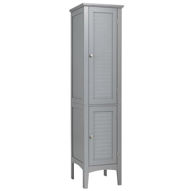 Costway Freestanding Bathroom Storage Cabinet Linen Tower Kitchen Living Room Grey