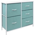 thumbnail image 3 of Commode à 5 Tiroirs - Fini Dessus en Bois - Art Déco, Aqua, 3 of 5