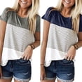 thumbnail image 2 of T-shirt d'Allaitement pour Femmes Enceintes, Hauts d'Allaitement, Rayé, Manches Courtes, 2 of 4