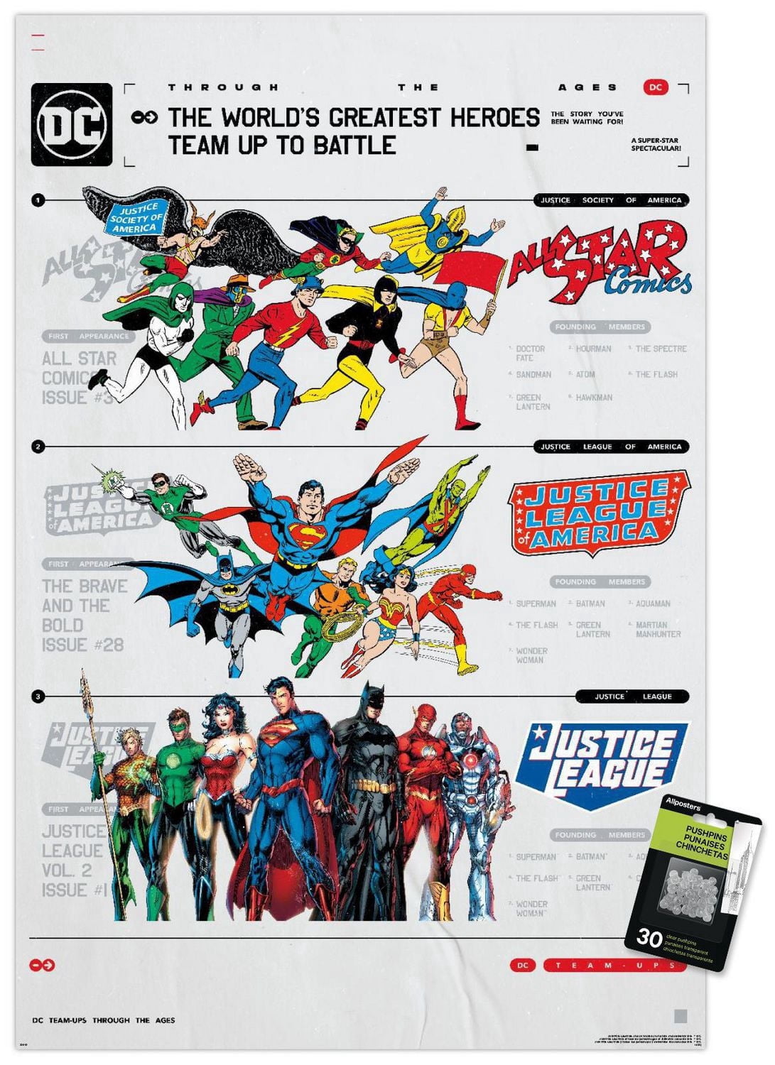 DC Comics 90th - Greatest Team-Up Wall Poster, 22.375" x 34" Framed
